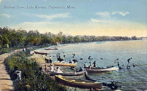 Bathing scene, Lake Koronis, Paynesville Minnesota, 1910's