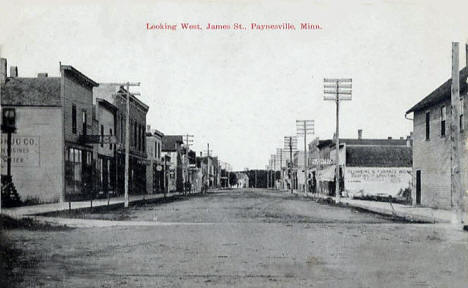 Looking west on James Street, Paynesville Minnesota, 1918