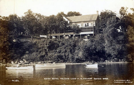Kings Hotel on Pelican Lake, Pelican Rapids Minnesota, 1910