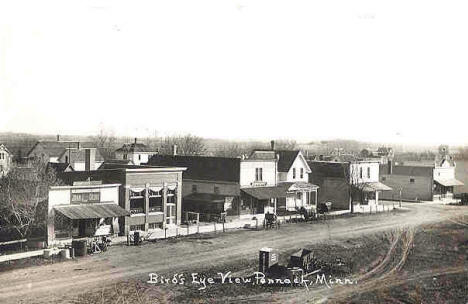 Birds eye view, Pennock Minnesota, 1900's?