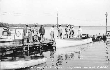 Fishermen at Bowen's Resort, Big Pine Lake, Perham Minnesota, 1940
