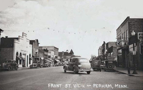 Front Street, Perham Minnesota, 1940's