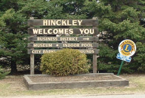 Hinckley Minnesota Welcome Sign
