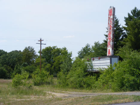 Sign for the abandoned Wadena Drive Inn Theater on Highway 71, 2007