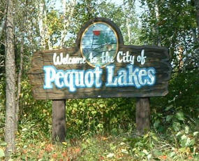 Pequot Lakes Welcome Sign
