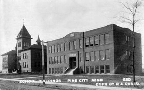 Webster School (left) and Pine City High School (right), 1915