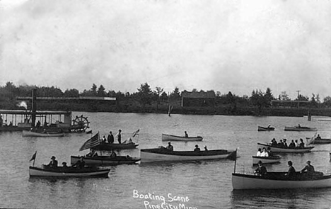 Motorboats at Pine City Minnesota, 1908