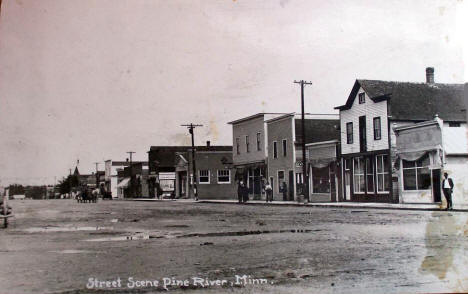 Street scene, Pine River Minnesota, 1910's?