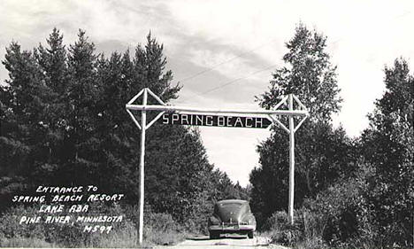 Spring Beach Resort, north of Pine River Minnesota, 1952