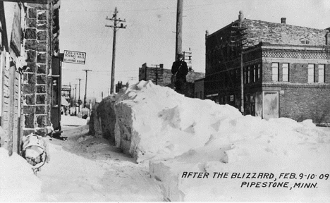 Downtown after a blizzard, Pipestone Minnesota, February 1909