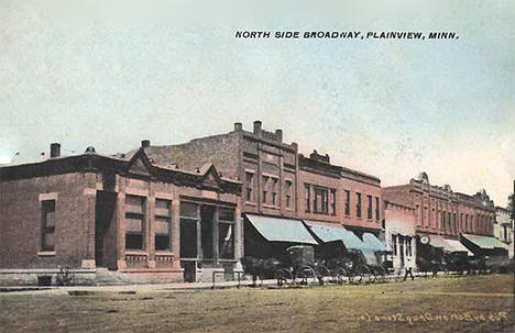 North side of Broadway, Plainview Minnesota, 1908