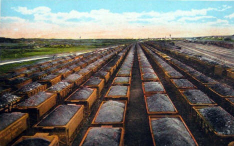 Iron Ore Cars in D. M. & N. R. R. Yards at Proctor Minnesota, 1930