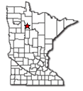 Minnesota state map showing the location of Puposky Minnesota