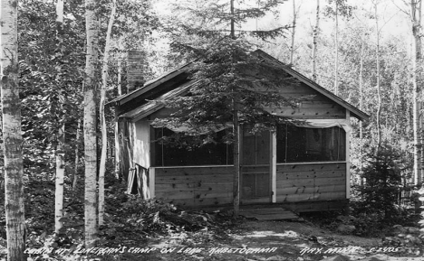 Cabin at Lonergan's Camp on Lake Kabetogema, Ray Minnesota, 1930's