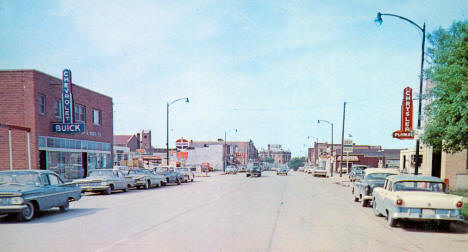 Street scene, Red Lake Falls Minnesota, 1950's