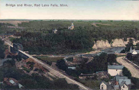 Bridge and River, Red Lake Falls Minnesota, 1910's?