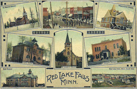 Multiple views, Red Lake Falls Minnesota, 1909
