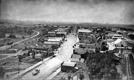 View from the Courthouse looking south, Red Lake Falls Minnesota, 1910's?