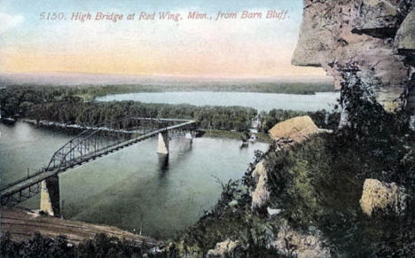 High Bridge from Barn Bluff, Red Wing Minnesota, 1910's