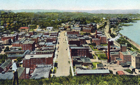 View of Red Wing Minnesota from Barn Bluff, 1930's?