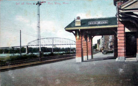 Railroad Depot, Red Wing Minnesota, 1916