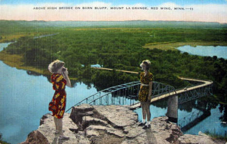 Above High Bridge on Barn Bluff, Red Wing Minnesota, 1950's