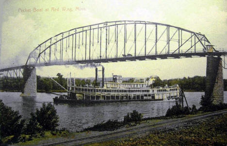 Packet Boat at Red Wing Minnesota, 1910
