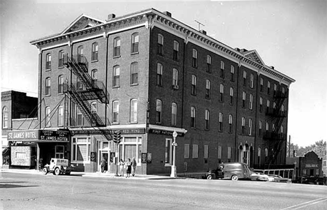 St. James Hotel, corner of Main and Bush Streets, Red Wing Minnesota, 1960