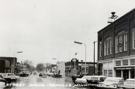 Street scene, Renville Minnesota, early 1960's
