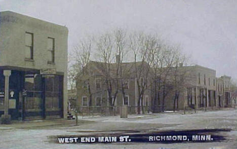 West End of Main Street, Richmond Minnesota, 1910's