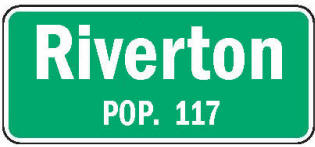 Riverton Minnesota population sign