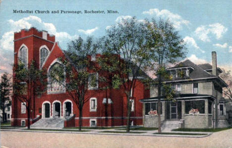 Methodist Church and Parsonage, Rochester Minnesota, 1920's