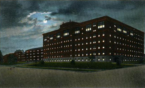 The new St Mary's Hospital at night, Rochester Minnesota, 1923