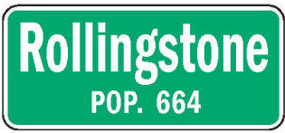 Rollingstone Minnesota population sign