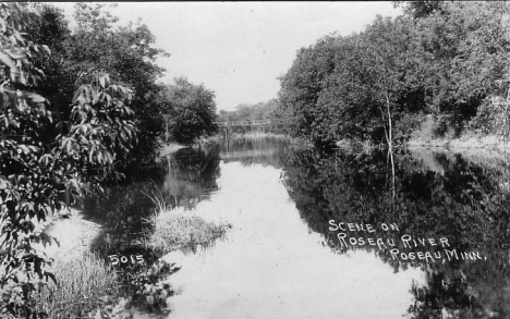 Scene on the Roseau River, Roseau Minnesota, 1921