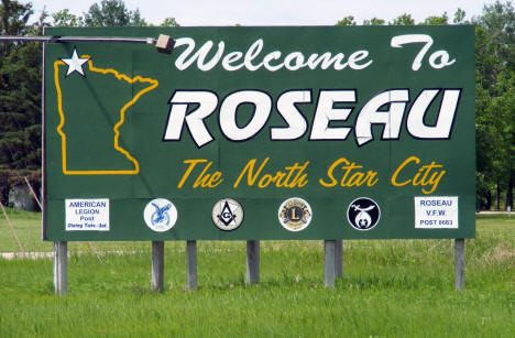 Welcome Sign, Roseau Minnesota, 2009