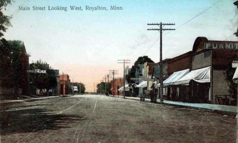 Main Street looking west, Royalton Minnesota, 1900's