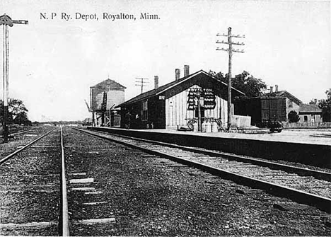 Northern Pacific Railroad Depot, Royalton Minnesota, 1910