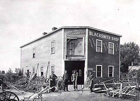 Blacksmith shop, Rush City Minnesota, 1900
