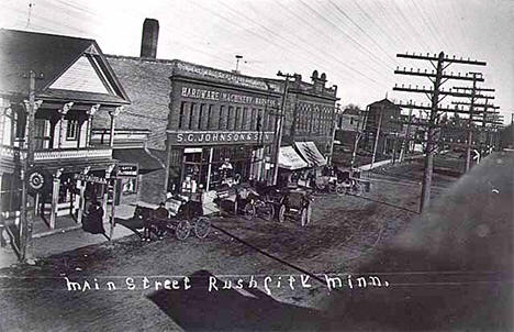 Main Street, Rush City Minnesota, 1908