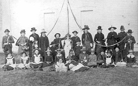 Maypole party, Rush City School, Rush City  Minnesota, 1889