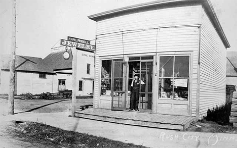 Karl Rosell, Jewelry Store, Rush City Minnesota, 1910