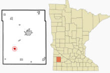 Location of Russell, Minnesota