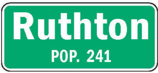 Ruthton Minnesota population sign