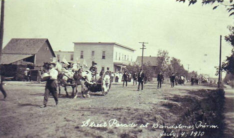 Street parade at Sandstone Minnesota, 1910