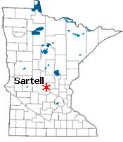 Location of Sartell Minnesota