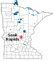 Location of Sauk Rapids Minnesota