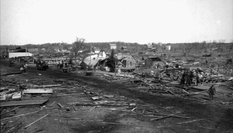 Scene after tornado, Sauk Rapids Minnesota, 1886