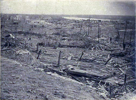 Aftermath of tornado at Sauk Rapids Minnesota, 1886
