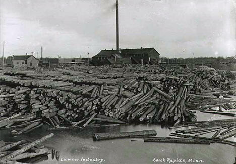 Sawmill at Sauk Rapids Minnesota, 1900